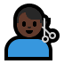 💇🏿‍♂️ man getting haircut: dark skin tone display on Windows